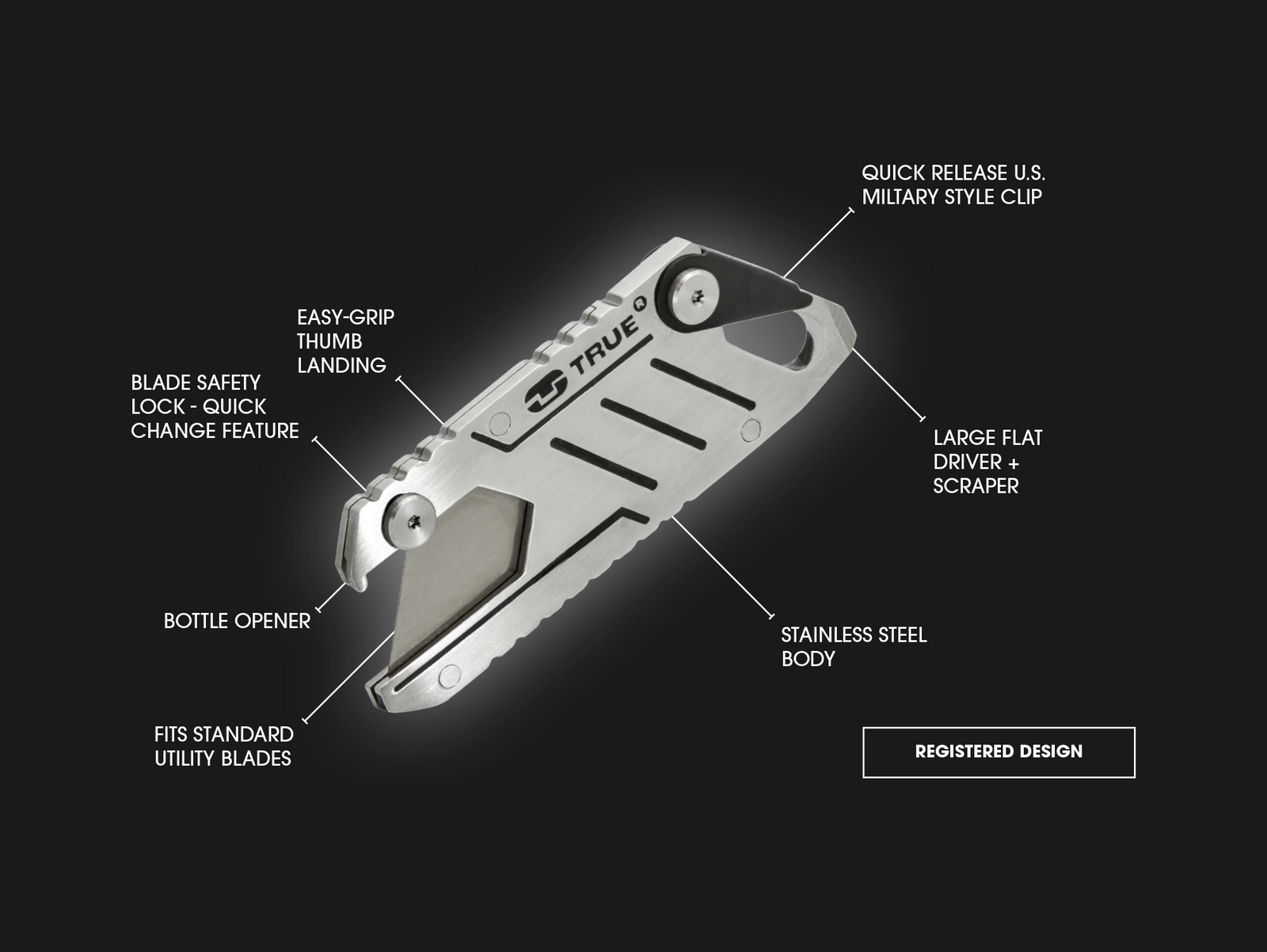 True Utility Box Cutter, Ideal carry for all warehouses, our small box cutter is perfect so you don't get found wanting when needing to open a taped box.