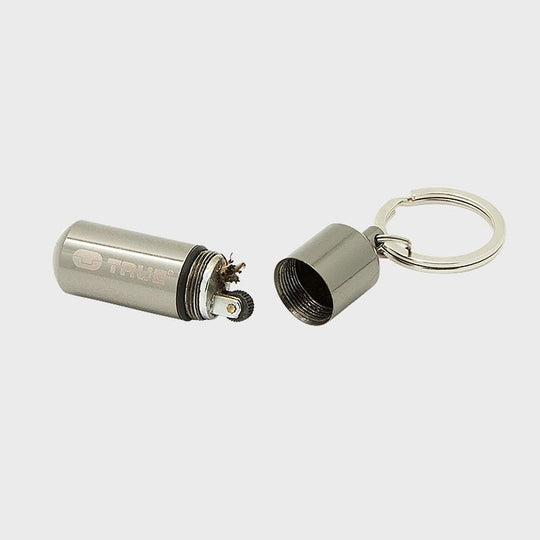 small key ring lighter with flint lighter.