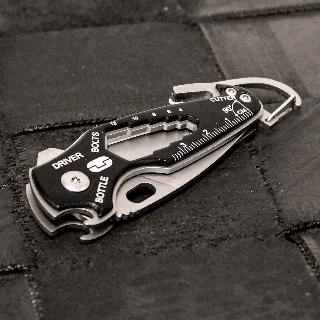 keyring clip on folding multi tool knife