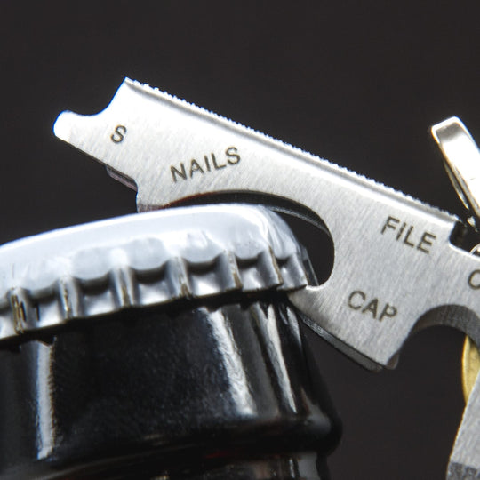 True Utility simply means ‘Really Useful’. Our collection of pocket tools are all about making sure you’re ready for whatever, while still being able to live light. The KeyTool from True Utility discreetly wraps around your door key, and includes a bottle opener, a nail file, thread cutter, large, medium and eyeglass screwdrivers.