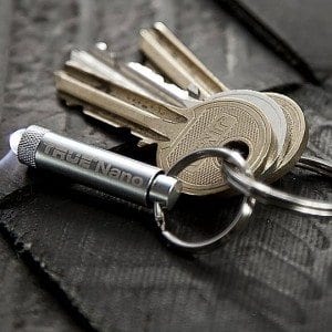 Measuring only 1.4 inches (36 mm) in length and weighing just 5 grams, the True NanoLite is a small keyring flashlight. 