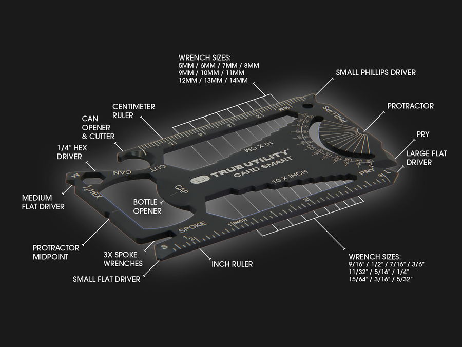 Cardsmart | 30 Tools In 1 Credit Card Multitool | True Utility®