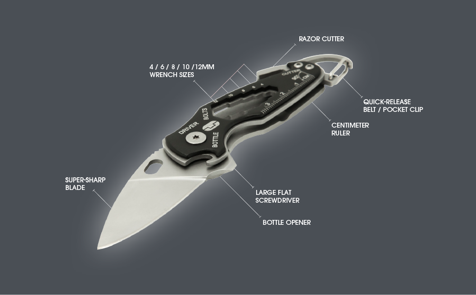 Smartknife+, Multitool With 6cm Steel Blade
