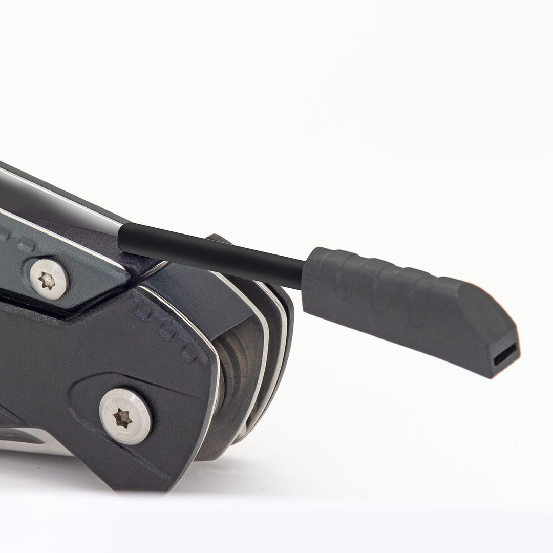 True Utility simply means ‘Really Useful’. Our collection of pocket tools are all about making sure you’re ready for whatever, while still being able to live light. THE FIRERANGER is a knife first, emergency survival multi tool. The full-size, one handed opening knife is easily accessible, and all of the other essential tools hidden neatly within it’s stylish and ergonomic, skeleton style frame. A pull-out Ferrocerium fire Striker Rod, combined with an emergency Whistle.
