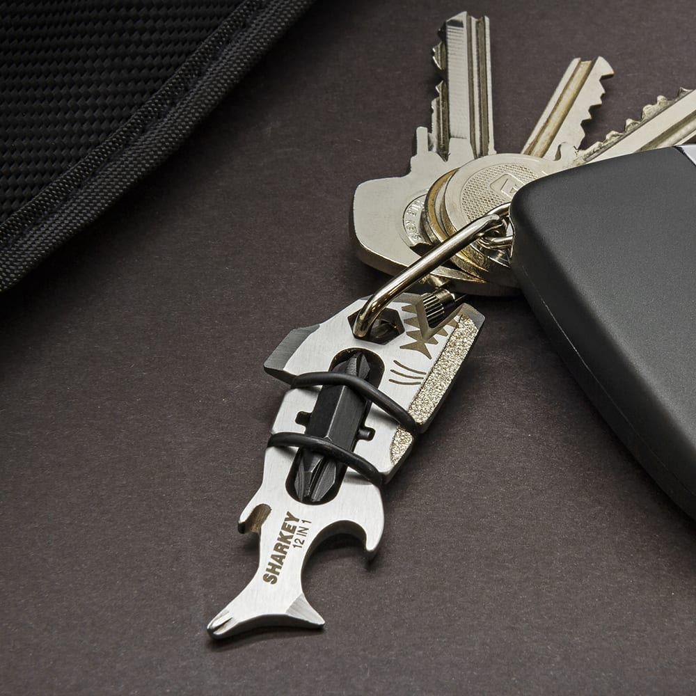 TRUE Sharkey 12-in-1 multi-tool attached to keys for everyday carry
